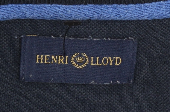 Henri Lloyd Men's Blue Striped Polo Shirt L