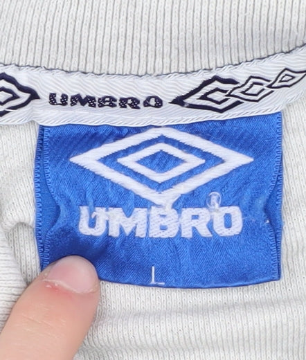 Umbro Men's Grey Polo Shirt L Casual Sportswear