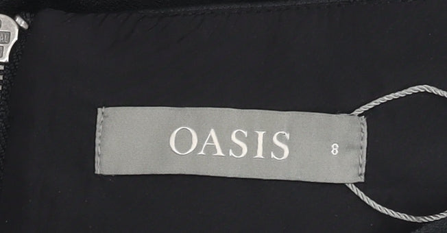 Oasis Women's Black Tulip Skirt Size 8 Floral Bow