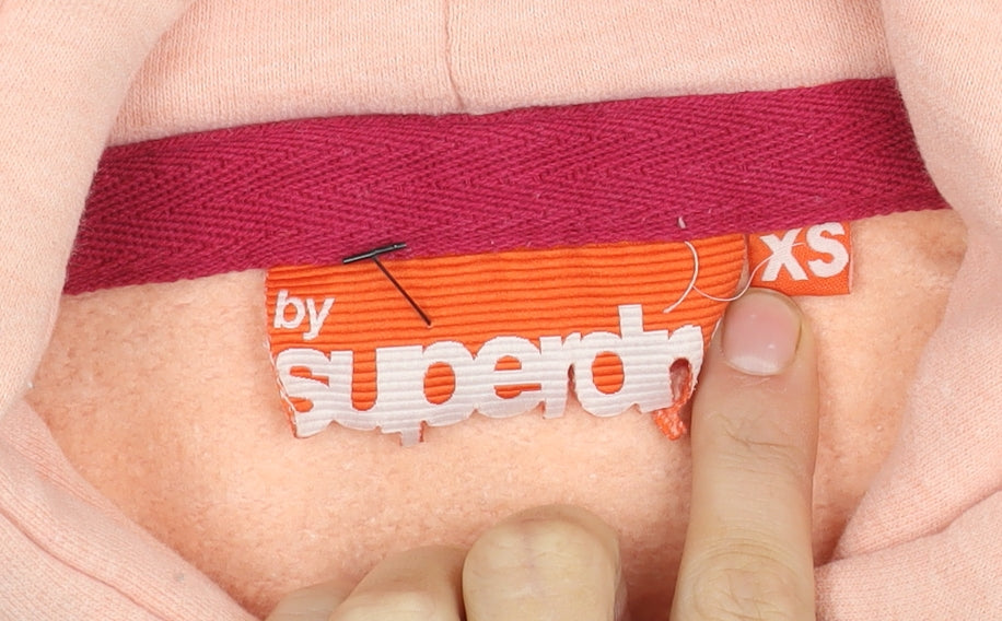 Womens UK Size XS Superdry Pink Pullover Hoodie