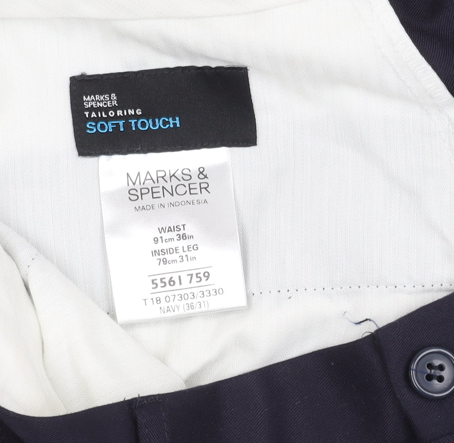 Marks and Spencer Navy Dress Pants, Men, Size 36