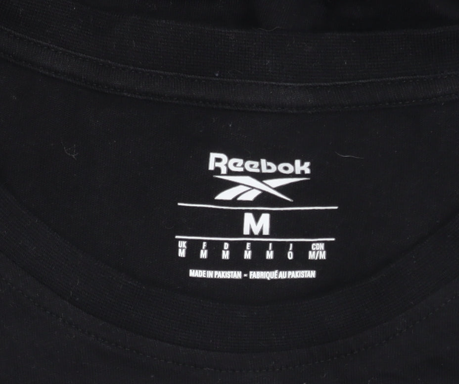 Reebok Men's Black Medium Cotton T-Shirt