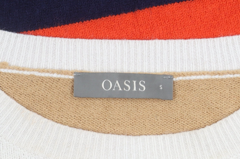 Womens UK Size S Oasis Multicoloured Pullover Jumper