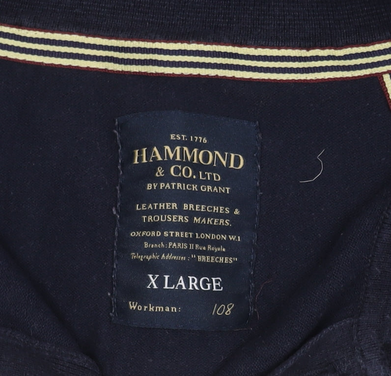 Hammond & Co. Men's Blue XL Long Sleeve Polo