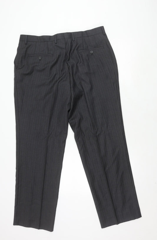 Greenwoods Elite Men's Black Wool Trousers Size L