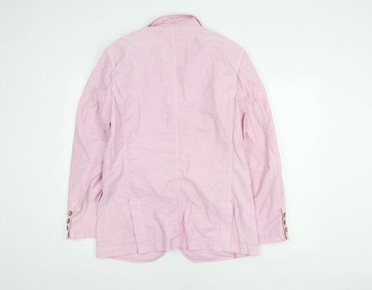 Boden Women's Pink Cotton Blazer - Size 10, Notch Lapel, 38 Chest