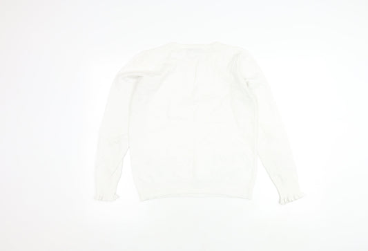 Womens UK Size 12 Warehouse White Pullover Jumper