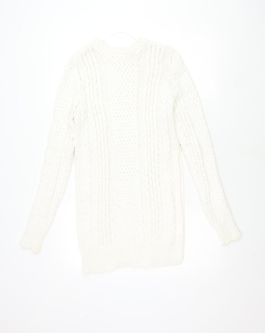 Womens UK Size S Zara Knit Ivory Pullover Jumper