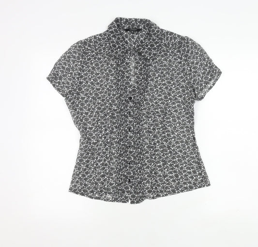 Womens UK Size 10 Debenhams Black Button-Up