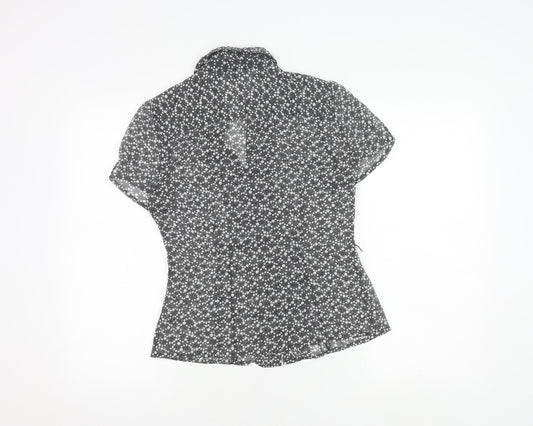 Womens UK Size 10 Debenhams Black Button-Up