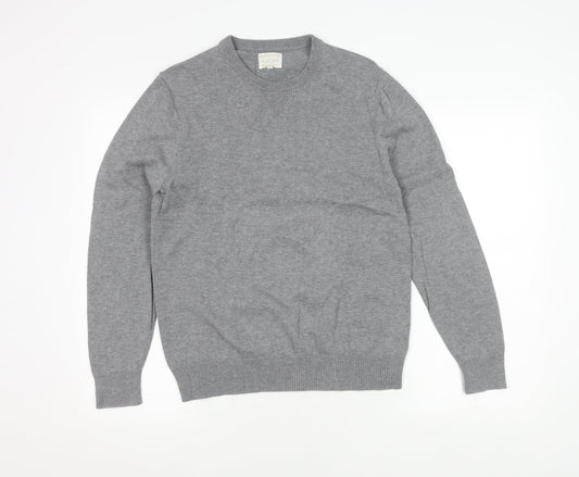 House of Fraser Men's Grey Cotton Pullover Jumper