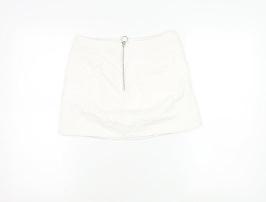 Womens UK Size 8 Topshop White Mini Skirt