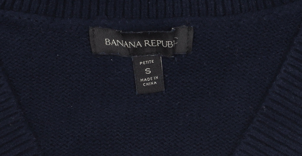 Banana Republic Women's Blue V-Neck Pullover Jumper S