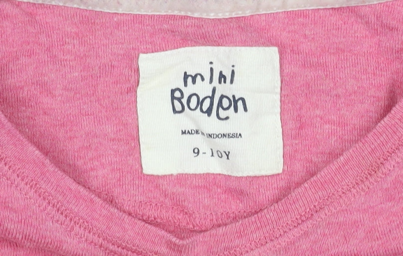 Mini Boden Girls Pink Long Sleeve T-Shirt, Size 9-10 Years