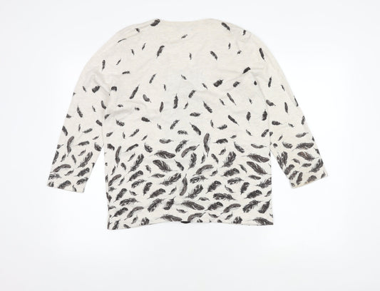 Womens UK Size 14 M&Co Ivory Cardigan Jumper