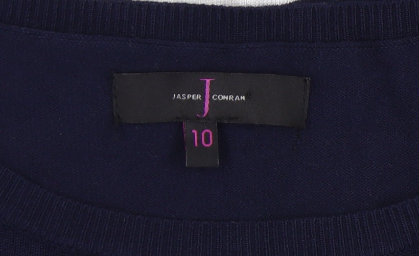 Jasper Conran Women's Blue Striped Pullover Jumper - Size 10