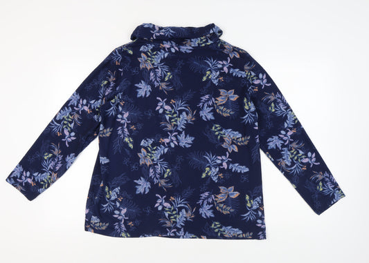 Isle Women's Blue Floral Tunic Blouse L