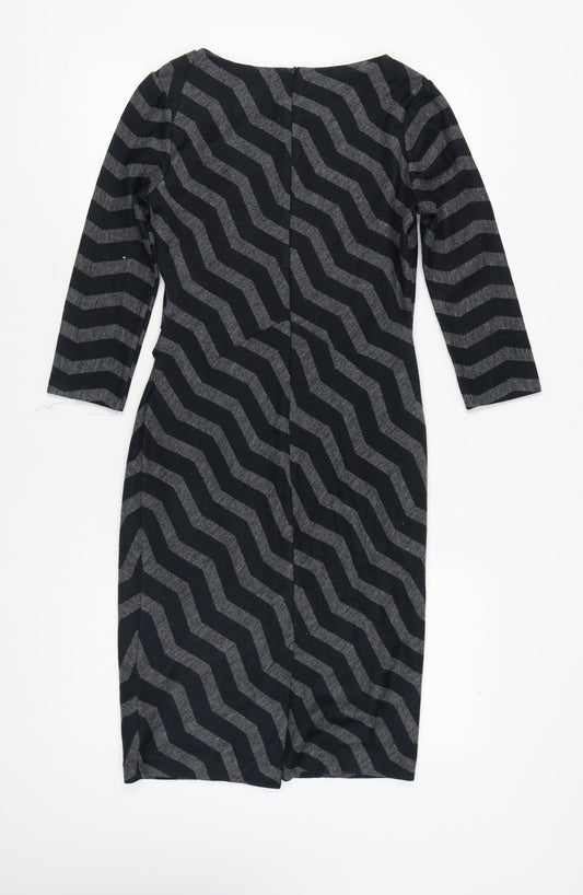 Jasper Conran Women's Black Chevron Sheath Dress Size 10