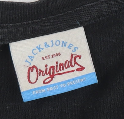 Mens UK Size L JACK & JONES Black T-Shirt