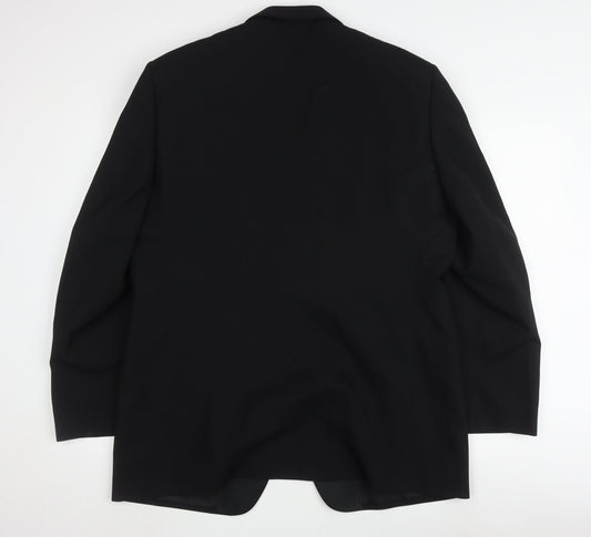 1860 Menswear Black Wool Tuxedo Blazer, Men's 42 R