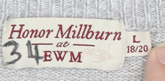 Womens UK Size L Honor Millburn at EWM Grey Cardigan Jumper