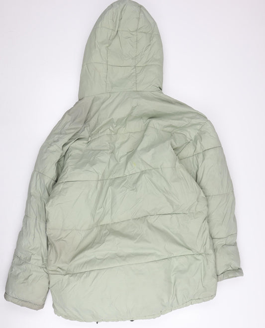 Unisex Adults UK Size M iets frans... Green Puffer Jacket