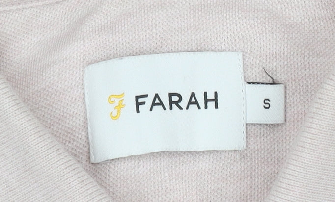 Farah Men's Pink Polo Shirt - Size S, Short Sleeve