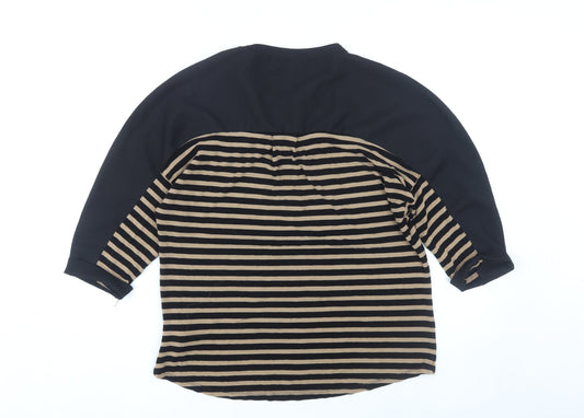Phase Eight Women's Black Striped Blouse, Size 12
