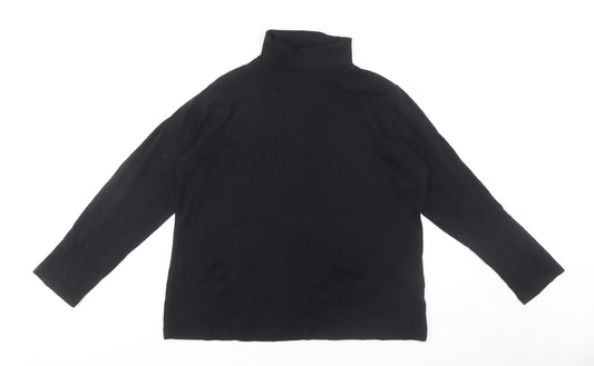 Womens UK Size L Isle Black Basic T-Shirt