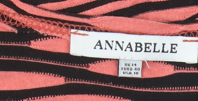 Womens UK Size 14 Annabelle Multicoloured Basic T-Shirt