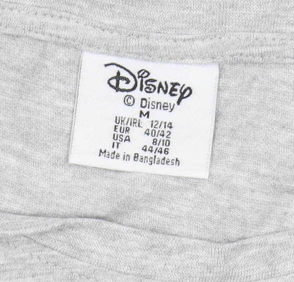 Womens UK Size M Disney Grey Basic T-Shirt