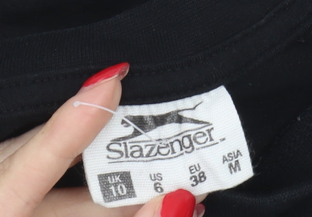 Womens UK Size 10 Slazenger Black Basic T-Shirt