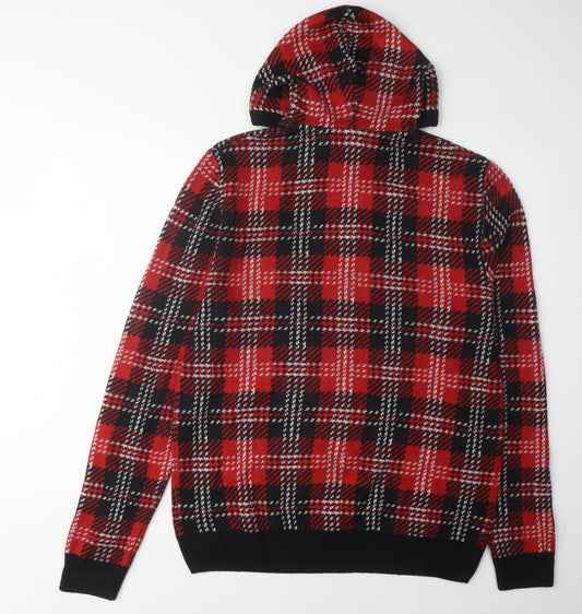 Brave Soul Men's Red XL Plaid Pullover Jumper