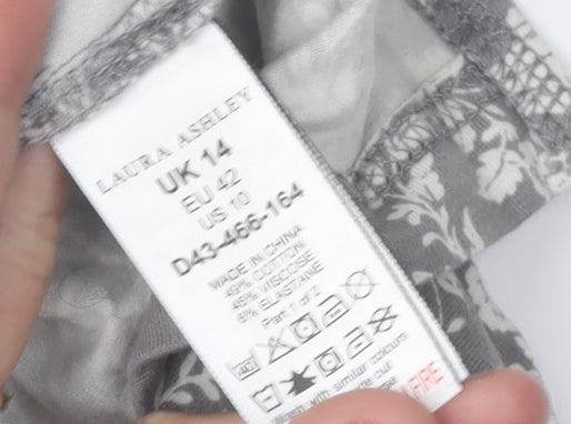 Womens UK Size 14 Laura Ashley Grey Basic Blouse