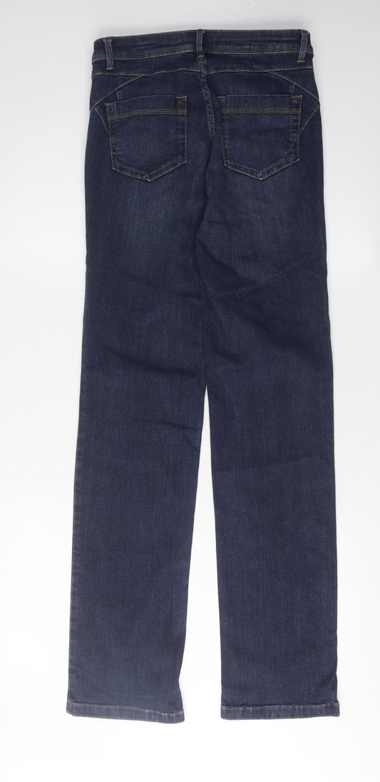 Womens UK Size 8 Marks and Spencer Regular Fit Casual Blue Trousers