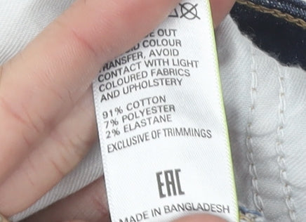 Womens UK Size 8 Marks and Spencer Regular Fit Casual Blue Trousers