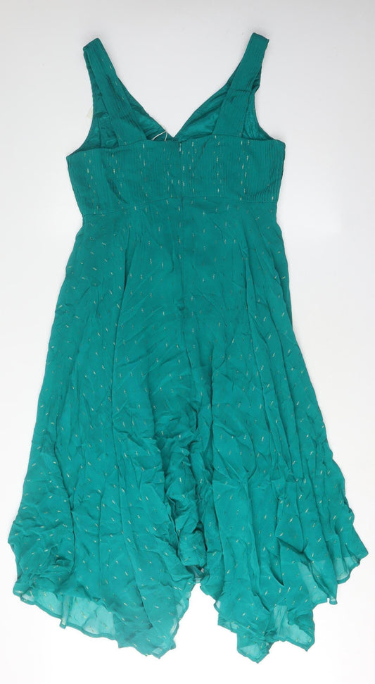 Monsoon Women's Green A-Line Midi Dress, UK 14