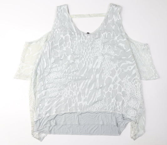 Womens UK Size 28 Live Unlimited London White Basic Blouse