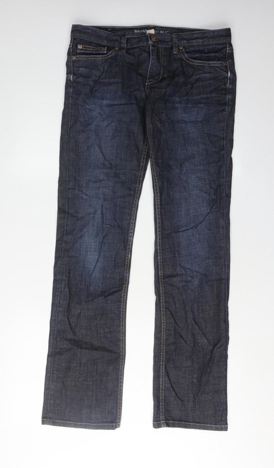 Womens UK Size 29 Banana Republic Straight Blue Jeans