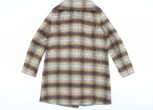 French Connection Women's Brown Wool Mid-Length Coat Size 12