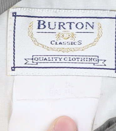 Burton Men's Beige Pleated Trousers, Size 34