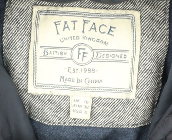 Fat Face Women's Blue Puffer Jacket Size 10
