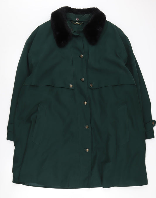 Womens UK Size M/L Viyella Green Overcoat
