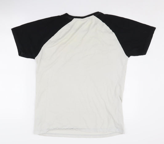 Marvel Men's Black & White T-Shirt - L, Graphic Print