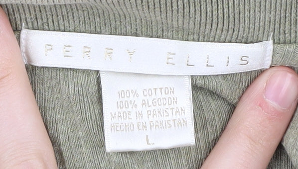 Perry Ellis Men's Green Polo Shirt, Size L