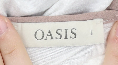 Womens UK Size L Oasis Beige Basic Blouse