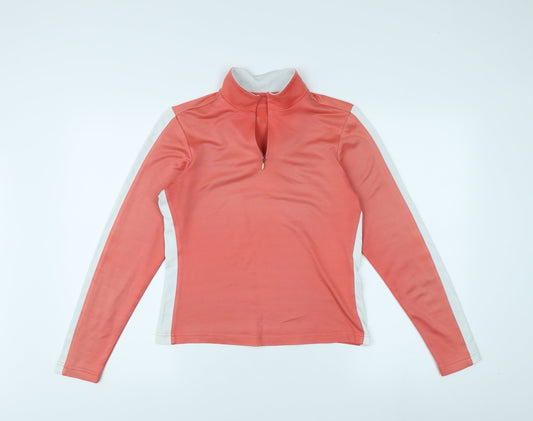 Additional front view of Adidas Women's Pink Pullover, size 12, Lightweight Zip