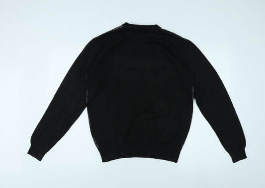 Tom Hagan Men's Black XL Pullover Jumper, Striped Knit