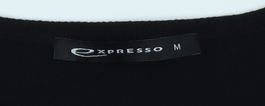 Expresso Women's Black Cardigan M Cotton Cashmere Blend