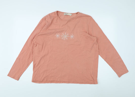 Womens UK Size L EWM Pink Basic T-Shirt